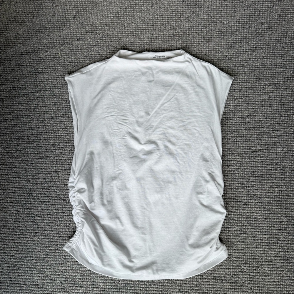 Abercrombie & Fitch A&F Modal-Blend Collection White Tee Boat Neck Sleeveless L
